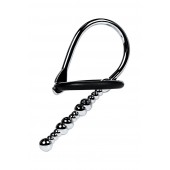 Серебристый уретральный плаг-бусины TOYFA Metal с мягким фиксириющим кольцом - ToyFa - купить с доставкой в Калуге