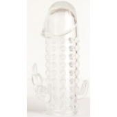 Гелевая прозрачная насадка с 2 отростками - 13 см. - Toyfa Basic - в Калуге купить с доставкой