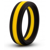 Черно-желтое силиконовое эрекционное кольцо Silicone Go Pro Cock Ring - Blush Novelties - в Калуге купить с доставкой