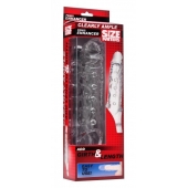 Прозразная закрытая насадка на пенис с поддержкой мошонки Clearly Ample Penis Enhancer - 22 см. - XR Brands - в Калуге купить с доставкой