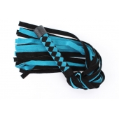 Черно-голубая замшевая плеть с ромбами на ручке - 58 см. - БДСМ Арсенал - купить с доставкой в Калуге