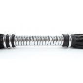 Черная плеть с серебристой ручкой - 44 см. - БДСМ Арсенал - купить с доставкой в Калуге