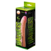 Телесная изогнутая насадка на Harness с коннектором GREEN LINE - 18 см. - LOVETOY (А-Полимер) - купить с доставкой в Калуге