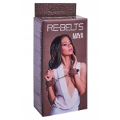 Коричневые кожаные наручники Maya - Rebelts - купить с доставкой в Калуге