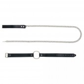 Черный поводок и чокер с кольцом Rada - Rebelts - купить с доставкой в Калуге