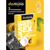Презервативы для орального секса DOMINO Sweet Sex с ароматом тропических фруктов - 3 шт. - Domino - купить с доставкой в Калуге