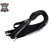 Черная плеть  Ковбой  с ручкой-фаллосом - 55 см. - Sitabella - купить с доставкой в Калуге