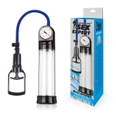 Прозрачная вакуумная помпа Sex Expert с манометром - Sex Expert - в Калуге купить с доставкой