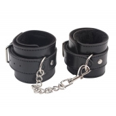 Черные оковы на ноги Obey Me Leather Ankle Cuffs - Chisa - купить с доставкой в Калуге