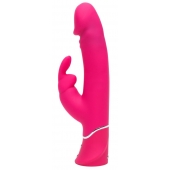 Розовый вибратор-кролик Realistic Dual Density Rechargeable Rabbit Vibrator - 25,5 см. - Happy Rabbit