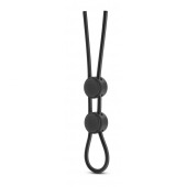 Черное двойное эрекционное лассо Silicone Double Loop Cock Ring - Blush Novelties - в Калуге купить с доставкой