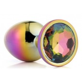 Голографическая анальная втулка с радужным кристаллом - 7,1 см. - Dream Toys - купить с доставкой в Калуге