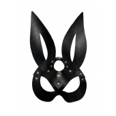 Черная кожаная маска зайки Miss Bunny - БДСМ Арсенал - купить с доставкой в Калуге