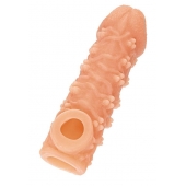 Телесная закрытая насадка с пучками шишечек Cock Sleeve Size S - 13,8 см. - KOKOS - в Калуге купить с доставкой