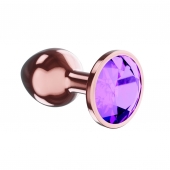 Пробка цвета розового золота с фиолетовым кристаллом Diamond Amethyst Shine L - 8,3 см. - Lola Games - купить с доставкой в Калуге