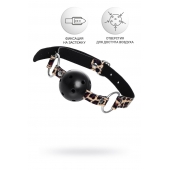 Черный кляп-шар на леопардовых ремешках Anonymo - ToyFa - купить с доставкой в Калуге