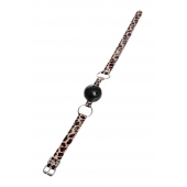 Черный кляп-шар на леопардовых ремешках Anonymo - ToyFa - купить с доставкой в Калуге