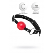 Красный кляп-шар на черных ремешках Anonymo - ToyFa - купить с доставкой в Калуге