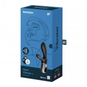 Черный анальный вибратор Heat Climax+ с функцией нагрева - 20,6 см. - Satisfyer - в Калуге купить с доставкой