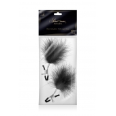 Зажимы на соски с черными пуховыми кисточками Sweet Caress Feather Nipple Clumps - Sweet Caress - купить с доставкой в Калуге