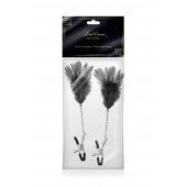 Зажимы для сосков с черными перьями Sweet Caress Feather Nipple Clumps - Sweet Caress - купить с доставкой в Калуге