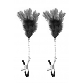 Зажимы для сосков с черными перьями Sweet Caress Feather Nipple Clumps - Sweet Caress - купить с доставкой в Калуге