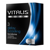 Презервативы VITALIS PREMIUM delay   cooling с охлаждающим эффектом - 3 шт. - Vitalis - купить с доставкой в Калуге