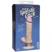 Вибромассажер-реалистик на присоске The Realistic Cock ULTRASKYN Vibrating 8”- 23,5 см. - Doc Johnson