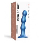 Голубая насадка Strap-On-Me Dildo Plug Balls size L - Strap-on-me - купить с доставкой в Калуге