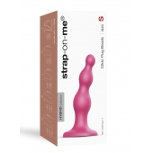 Розовая насадка Strap-On-Me Dildo Plug Beads size S - Strap-on-me - купить с доставкой в Калуге