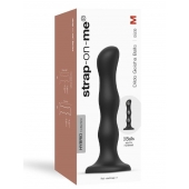 Черная насадка Strap-On-Me Dildo Geisha Balls size M - Strap-on-me - купить с доставкой в Калуге