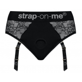 Черные трусики для насадок Diva Lingerie Harness - size S - Strap-on-me - купить с доставкой в Калуге