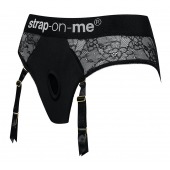 Черные трусики для насадок Diva Lingerie Harness - size M - Strap-on-me - купить с доставкой в Калуге