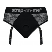 Черные трусики для насадок Diva Lingerie Harness - size M - Strap-on-me - купить с доставкой в Калуге