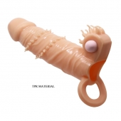 Телесная удлиняющая вибронасадка Penis Sleeve Connor - 17 см. - Baile - в Калуге купить с доставкой