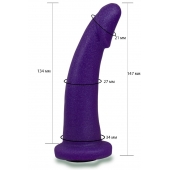 Фиолетовая гладкая изогнутая насадка-плаг - 14,7 см. - LOVETOY (А-Полимер) - купить с доставкой в Калуге