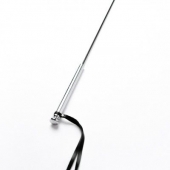 Черный кожаный стек с гладкой ручкой - 55 см. - Crazy Handmade - купить с доставкой в Калуге