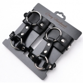 Черные наручники с креплением на кисть руки - Crazy Handmade - купить с доставкой в Калуге