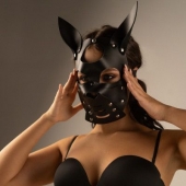 Черная маска  Собака  с ушками - Crazy Handmade - купить с доставкой в Калуге