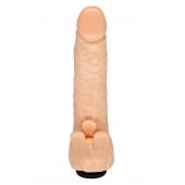 Телесная гелевая насадка-фаллос с клиторальными лепестками - 18,5 см. - LOVETOY (А-Полимер) - купить с доставкой в Калуге