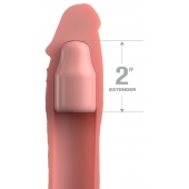 Телесная насадка-удлинитель 2 Inch Silicone X-tension with Strap - 20,3 см. - Pipedream - в Калуге купить с доставкой