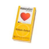 Презервативы с колечками и пупырышками Masculan Ribbed+Dotted - 10 шт. - Masculan - купить с доставкой в Калуге
