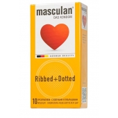 Презервативы с колечками и пупырышками Masculan Ribbed+Dotted - 10 шт. - Masculan - купить с доставкой в Калуге