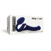 Синий безремневой страпон Multi Orgasm Size S с клиторальной стимуляцией - Strap-on-me - купить с доставкой в Калуге