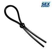 Черное силиконовое лассо с шариком для утяжки - Sex Expert - в Калуге купить с доставкой