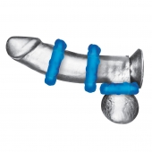 Комплект из трех голубых эрекционных колец 3-Pack Ribbed Rider Cock Ring Set - BlueLine - в Калуге купить с доставкой