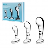 Набор из 3 стальных стимуляторов простаты Stainless Steel P-spot Training Set - b-Vibe - в Калуге купить с доставкой