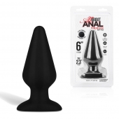 Черный плаг из силикона Seamless Silicone Butt Plug - 15 см. - All About Anal