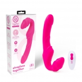 Розовый безремневой страпон на радиоуправлении Strapless Together - 22 см. - Together Toy - купить с доставкой в Калуге
