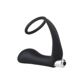 Черное эрекционное кольцо с вибропробкой Vibrating Anal Plug With Cockring - Dream Toys - в Калуге купить с доставкой